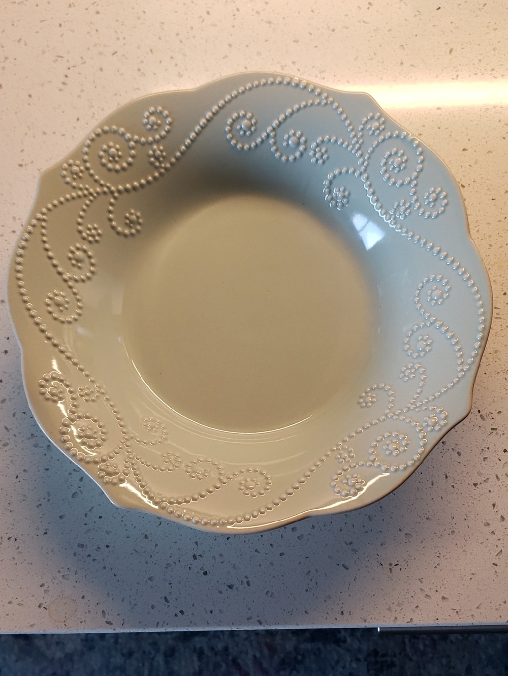 Lenox French Perle Ice Blie Scalloped Pasta Bowl Set Of 2